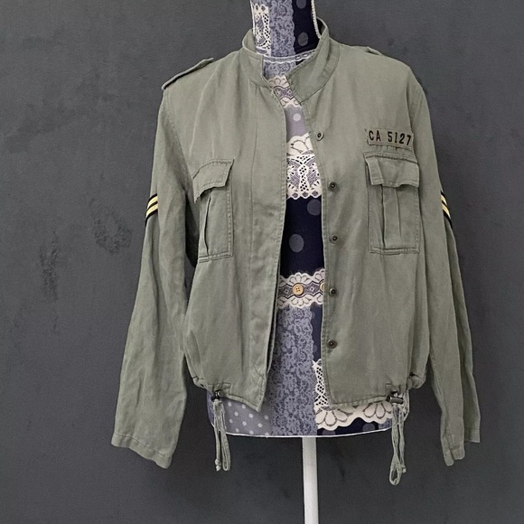 Rails Maverick Utility Jacket Womens S Linen Blend Button Down Sage Green Coat - Picture 5 of 11